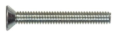 Machine Screw, Flat Head, Metric, M6 x 20 mm, Zinc-Plated, 6/pkg