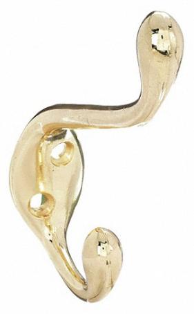 Coat/Hat Hook, Heavy Duty, BRASS, 1/pkg