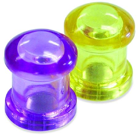 Memo Holder Magnet, YELLOW/PURPLE Poly, 5/8