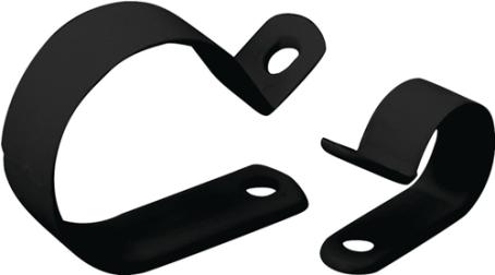 Cable Clamp, UV-Resistant Black Poly, 1-Hole, 3/8