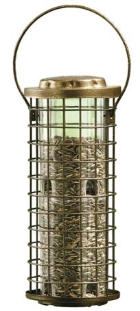 Bird Feeder,Tube-Style w/Squirrel Guard, Metal/Polycarbonate, Perky Pet