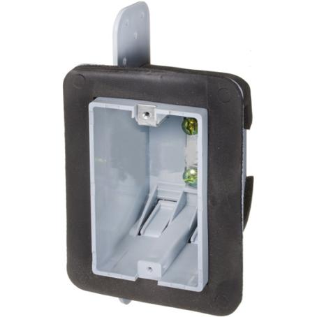 Device Box, Single, Non-Metallic, w/Vapour Barrier & Gasket, w/Nail Flange