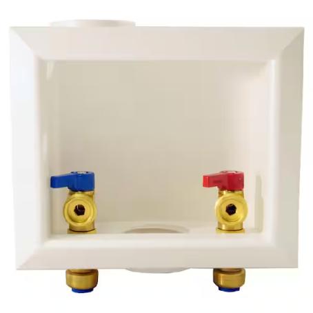 Outlet Box, for Washing Machine, Dual-Valve, w/1/2