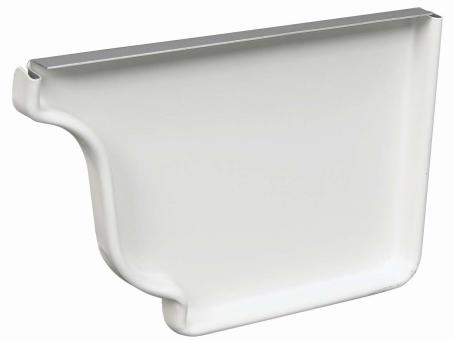 Eavestrough, Aluminum, White, GUTTER END CAP, Right Side (27006)
