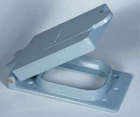 Weatherproof GFCI Cover, Vertical, Grey PVC