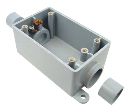 Weatherproof Device Box, Single-Gang, Grey PVC, for 1/2