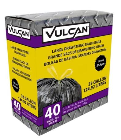 Garbage Bags, Standard with Drawstring, 33