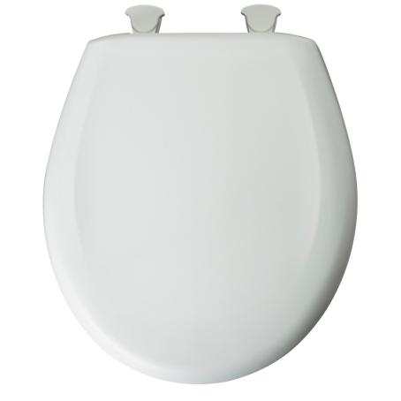 Toilet Seat, Round Bowl, Slow Close, Plastic, WHITE, Bemis