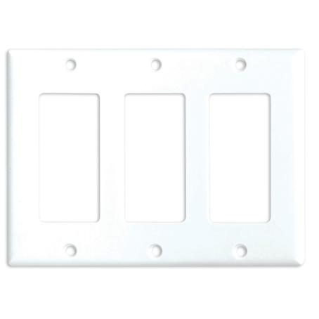 Cover Plate, Decora, Triple Gang, WHITE
