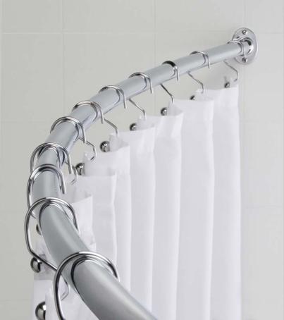 Shower Rod, Curved, Chrome, Adjustable 52