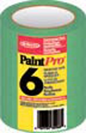 Masking Tape, Paint Pro Green, 10-Day, 24mm x 50m, 6-Pack