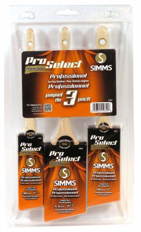 Paint Brush Set, Pro Select, Poly/Nylon Angular, 3pc