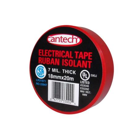Electrical Tape, RED Vinyl, CSA, 18mm x 20m 