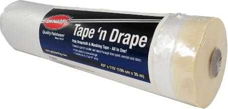 Masking Tape with Poly, Tape Nft Drape, 109cm x 35m