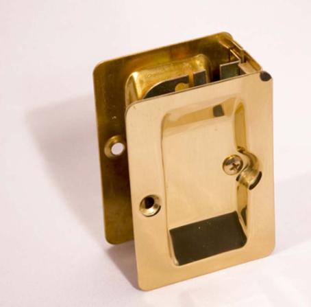 Sliding Door Privacy Lock, POLISHED BRASS, Taymor