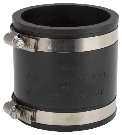 Flexible Coupling, Cast Iron/Plastic, 3