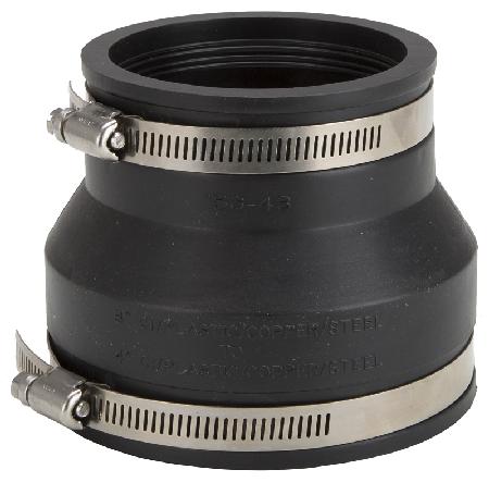 Flexible Coupling, Cast Iron/Plastic, 4