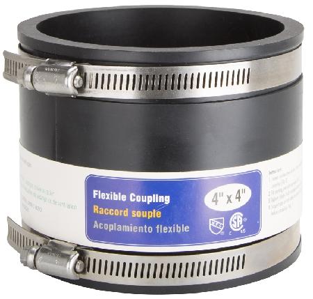 Flexible Coupling, Cast Iron/Plastic, 4