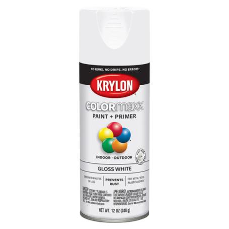 Spray Paint, All-Purpose, GLOSS WHITE, 340 gram, Krylon COLORMAXX