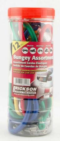 Bungee Cord, Assorted, Light Weight, 12/Jar