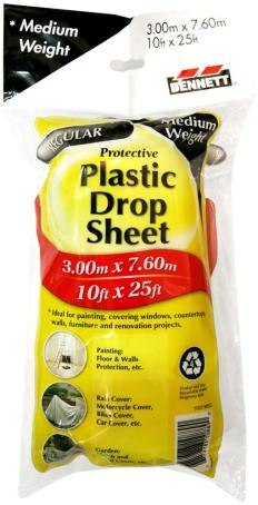 Drop Sheet, Medium Weight Poly, 10ft x 25 ft