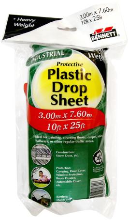 Drop Sheet, Heavy Duty Poly, 10ft x 25 ft
