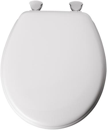 Toilet Seat, Round Bowl, Quick Lift, Moulded Wood, WHITE, Bemis