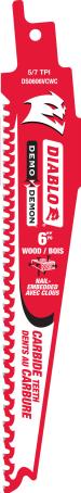 Reciprocating Saw Blade, Carbide, 6