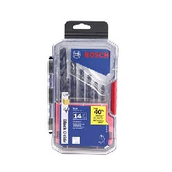Drill Bit Set, Black Oxide, 14 piece with Case: 1/16