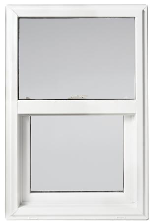 Vinyl Window, Regency, Single Hung, White, PVC, 3-1/4