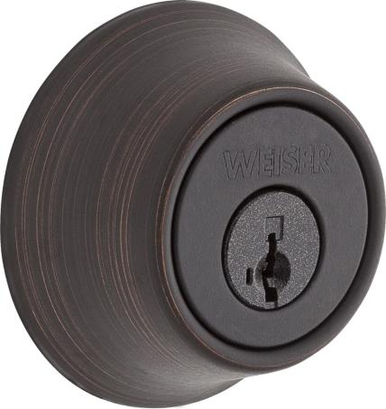 Deadbolt, Single Cylinder, Standard Duty, VENETIAN BRONZE, Weiser Visual Pack