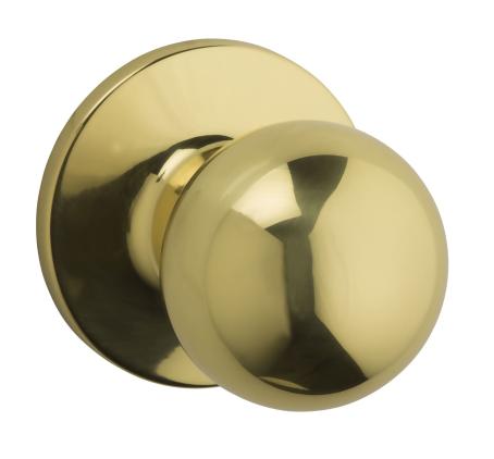 Passage Knob Set, REGINA, POLISHED BRASS, Weiser Visual Pack