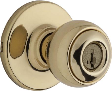 Keyed Entry Knob Set, YUKON, POLISHED BRASS, Weiser Visual Pack