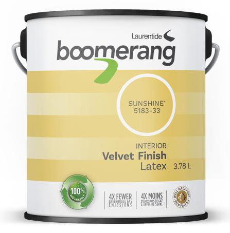 Paint, Interior, Latex, Boomerang, SUNSHINE, Velvet Finish, 3.78 liter