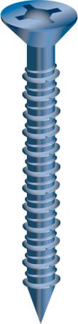 Concrete Screws, Flat Head, 3/16