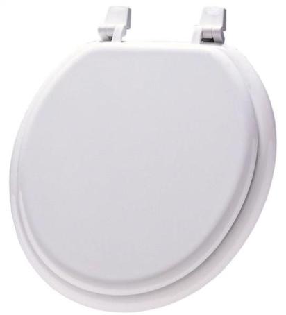 Toilet Seat, Round Bowl, Econo, Moulded Wood, WHITE, Bemis