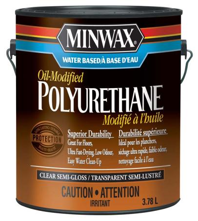 Varnish, Oil-Modified Polyurethane, Interior, Semi-Gloss, 3.78 liter, Minwax