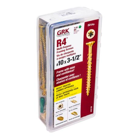 Framing/Decking Screw, GRK R4, #10 x 3-1/2