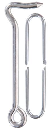 Gate Hook, HD, with Staples, 1/pkg