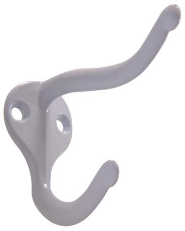 Coat/Hat Hook, WHITE, 2/pkg