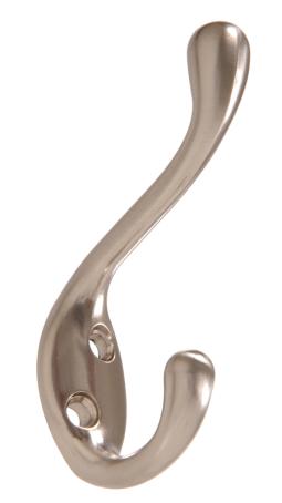 Coat/Hat Hook, Heavy Duty, SATIN NICKEL, 1/pkg
