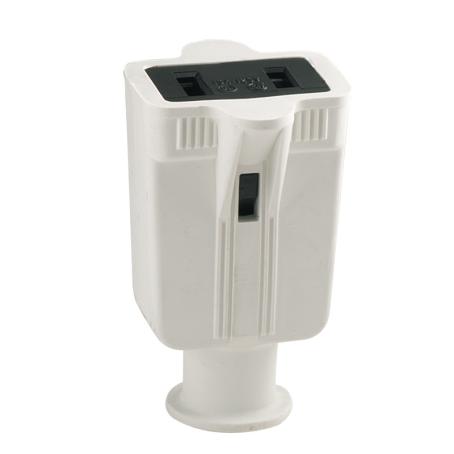 Electrical Cap, 2-Prong, Flat, 15 Amp/125 Volt, WHITE