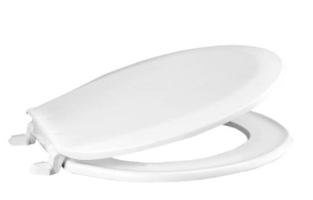 Toilet Seat, Round Bowl, Econo, Plastic, WHITE, Bemis