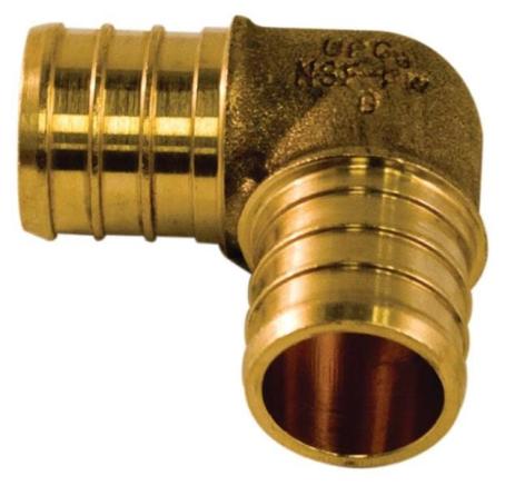Elbow 90 Degree, PEX Insert Brass, 1/2