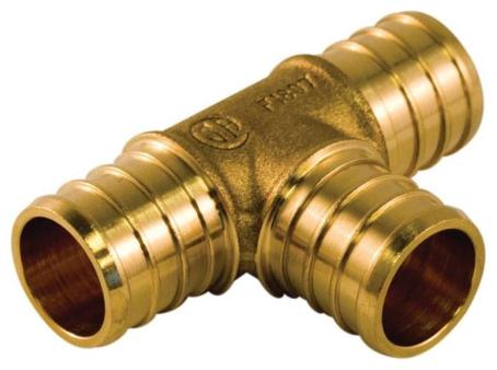 Tee, PEX Insert Brass, 1/2