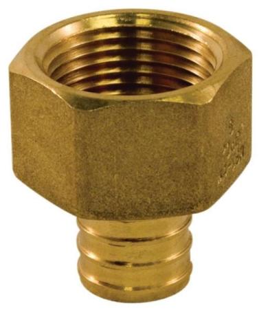 Female Adapter, PEX Insert Brass, 1/2