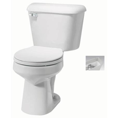 Toilet, 2-Piece, Standard Height, Round Front, Lined, MAP800, WHITE, Mansfield 130190/130170
