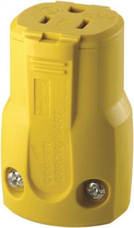 Electrical Cap, 3-Prong, HD Quick Grip,15 Amp/125 Volt, YELLOW