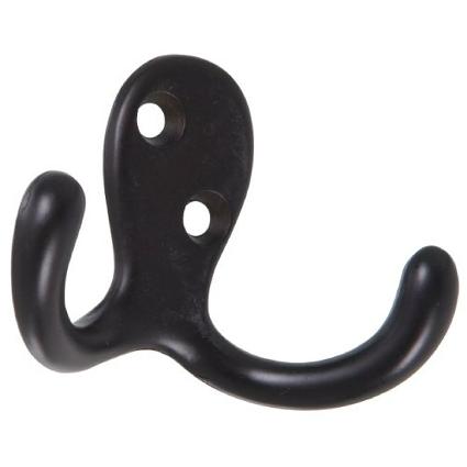 Clothes Hook, Double, OIL RUBBED BRONZE, 2/pkg