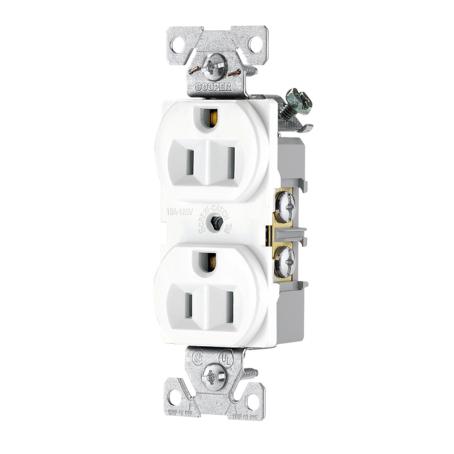 Receptacle, Duplex, Heavy-Duty, WHITE, 15 amp, 125 volt